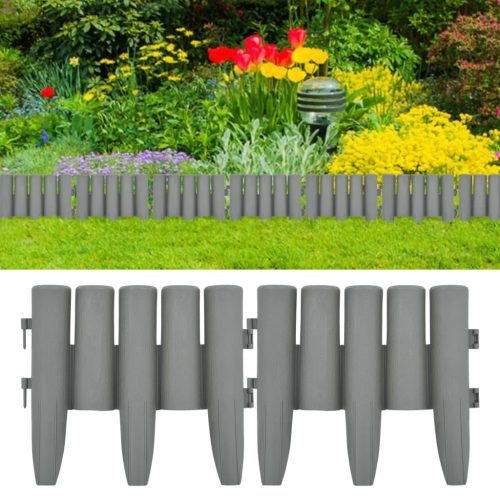 Lawn Edgings 36 pcs 10 m PP – Grey