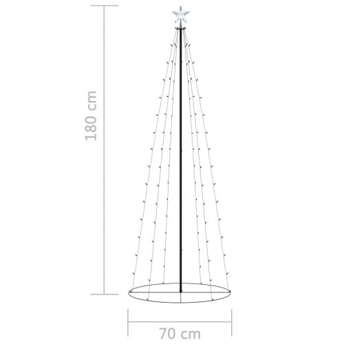 Christmas Cone Tree 100 LEDs Decoration – 180×70 cm, Warm White