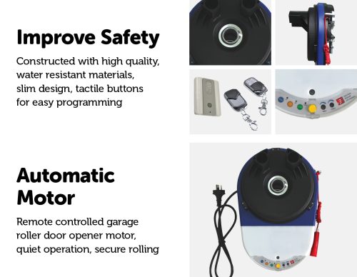 500N Max Automatic Garage Roller Door Opener Motor with Auto Reverse