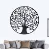Black Tree of Life Wall Art Hanging Metal Iron Sculpture Garden – 60 cm