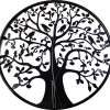 Black Tree of Life Wall Art Hanging Metal Iron Sculpture Garden – 60 cm