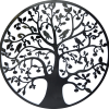 Black Tree of Life Wall Art Hanging Metal Iron Sculpture Garden – 60 cm