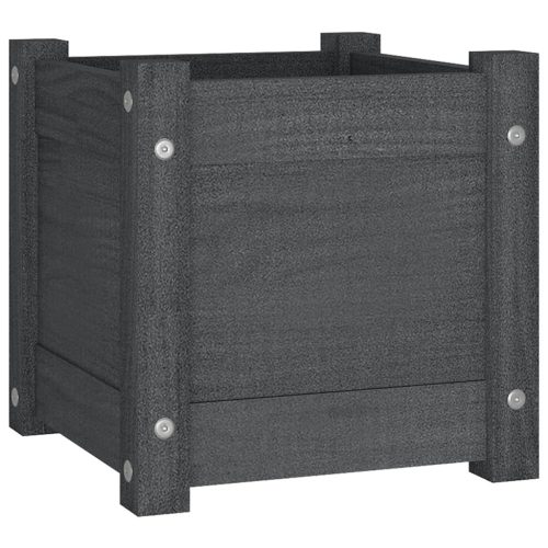 Garden Planter 31x31x31 cm Solid Pinewood – Grey, 1
