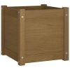 Garden Planter 40x40x40 cm Solid Pinewood – Honey Brown, 1