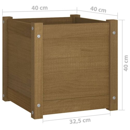 Garden Planter 40x40x40 cm Solid Pinewood – Honey Brown, 1