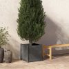 Garden Planter 50x50x50 cm Solid Pinewood – Grey, 1