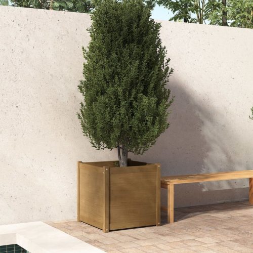 Garden Planter 60x60x60 cm Solid Pinewood – Honey Brown, 1