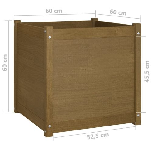 Garden Planter 60x60x60 cm Solid Pinewood – Honey Brown, 1