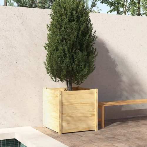 Garden Planter 70x70x70 cm Solid Pinewood – Brown