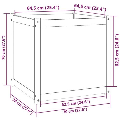 Garden Planter 70x70x70 cm Solid Pinewood – Brown