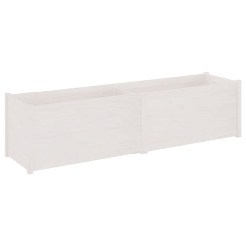 Garden Planter 200x50x50 cm Solid Pinewood – White