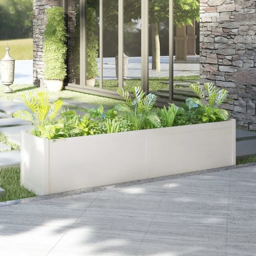 Garden Planter 200x50x50 cm Solid Pinewood – White