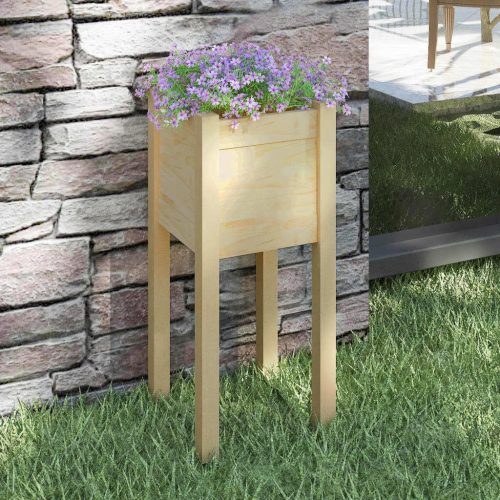 Garden Planter 31x31x70 cm Solid Pinewood – Brown, 1