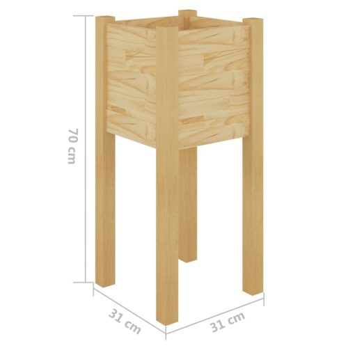 Garden Planter 31x31x70 cm Solid Pinewood – Brown, 1