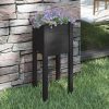 Garden Planter 31x31x70 cm Solid Pinewood – Black, 1