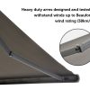 Retractable Folding Arm Awning Heavy Duty Full Cassette Motorised – 5 x 3 M, Grey