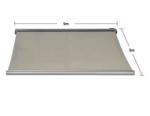 Retractable Folding Arm Awning Heavy Duty Full Cassette Motorised – 5 x 3 M, Grey