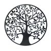 Black Tree of Life Wall Art Hanging Metal Iron Sculpture Garden – 60 cm