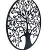 Black Tree of Life Wall Art Hanging Metal Iron Sculpture Garden – 60 cm