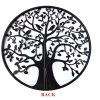 Black Tree of Life Wall Art Hanging Metal Iron Sculpture Garden – 60 cm