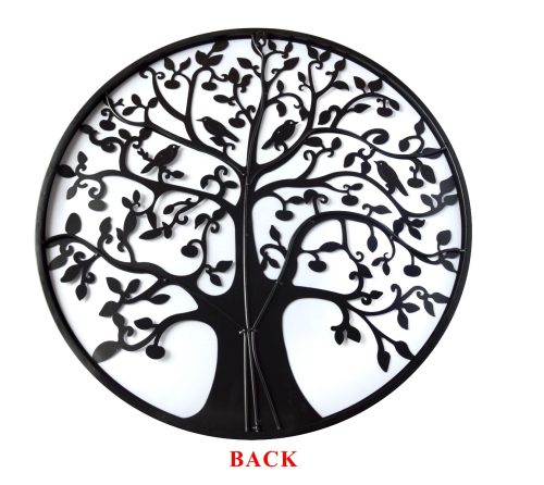 Black Tree of Life Wall Art Hanging Metal Iron Sculpture Garden – 60 cm