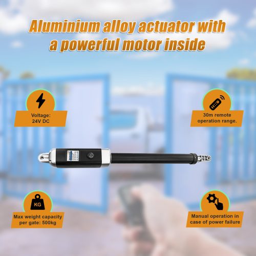 500KG Solar Single Swing Auto Motor Remote Gate Opener – 20W