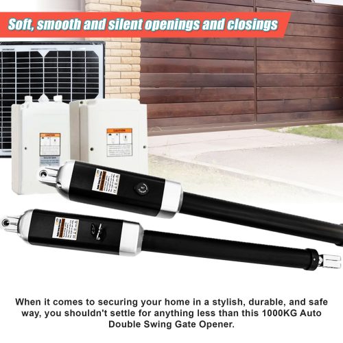 1000KG Solar Double Swing Auto Motor Remote Gate Opener – 10 W
