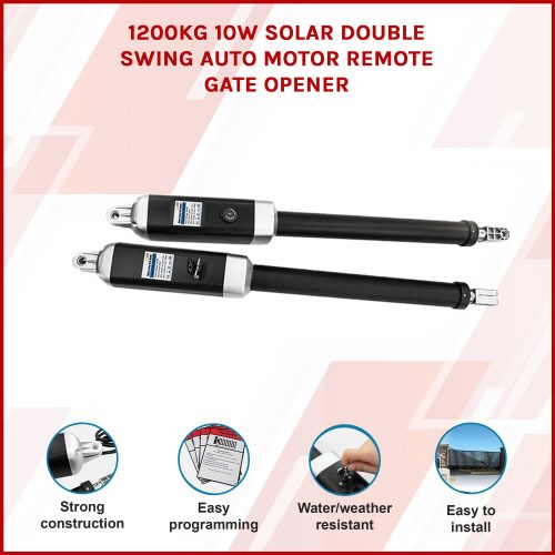 Solar Double Swing Auto Motor Remote Gate Opener – 1200 kg 10W