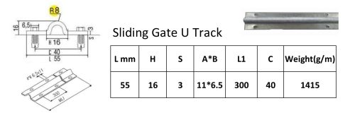 Sliding Gate Hardware Accessories Kit – Track – 4×1 m
