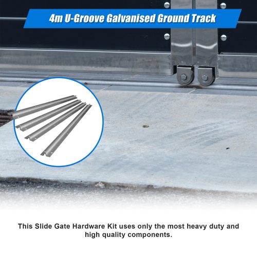 Sliding Gate Hardware Accessories Kit – Track – 4×1 m