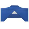 Foldable Tent Pop-Up with 4 Side Walls 3×4.5 m – Blue