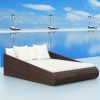 Garden Bed 201×139 cm Poly Rattan – Brown