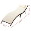 Folding Sun Loungers 2 pcs with Table Poly Rattan – Brown
