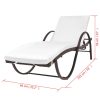 Sun Lounger with Cushion Poly Rattan – Brown