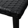 Sun Lounger with Cushion & Table Poly Rattan – Black