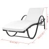 Sun Lounger with Cushion & Table Poly Rattan – Black