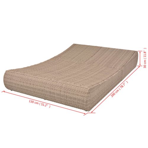 Outdoor Lounge Bed Poly Rattan Beige