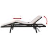 Sun Lounger with Cushion Poly Rattan – Black