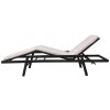 Sun Lounger with Cushion Poly Rattan – Black