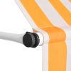 Manual Retractable Awning Stripes – Orange and White, 350 cm