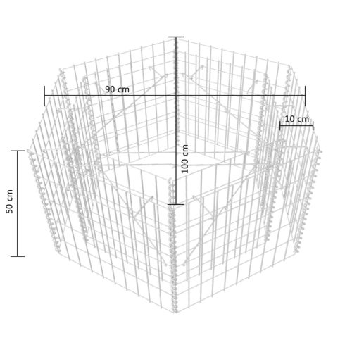 Hexagonal Gabion Raised Bed – 100x90x50 cm