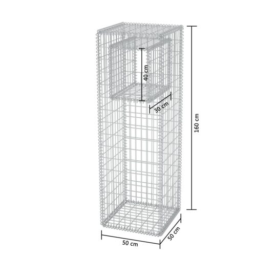 Gabion Basket Post/Planter Steel – 50x50x160 cm, 1