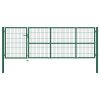 Garden Fence Gate with Posts Steel Green – 350×100 cm