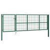 Garden Fence Gate with Posts Steel Green – 350×100 cm