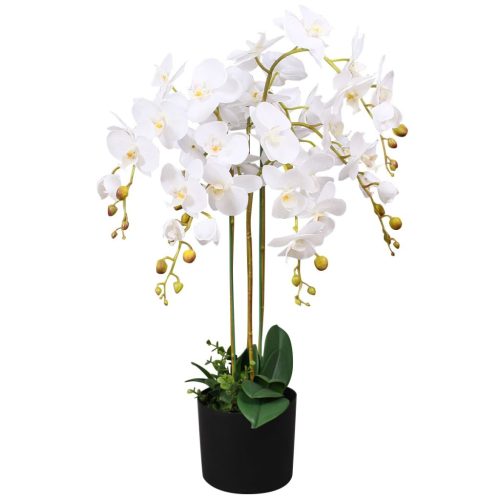 Artificial Orchid Plant with Pot – 75 cm, White