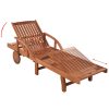 Sun Loungers 2 pcs with Table Solid Acacia Wood