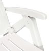 Sun Lounger with Footrest Plastic – White