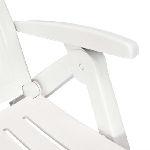 Sun Lounger with Footrest Plastic – White
