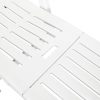 Sun Lounger with Footrest Plastic – White