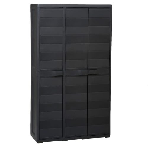 Garden Storage Cabinet with 4 Shelves – 97x38x171 cm, Black